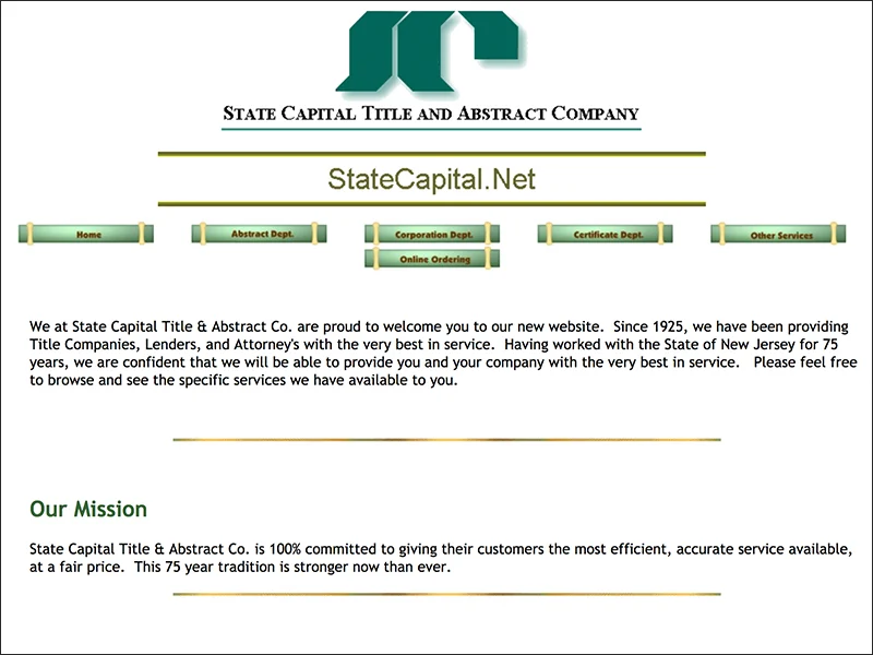 State Capital's first website